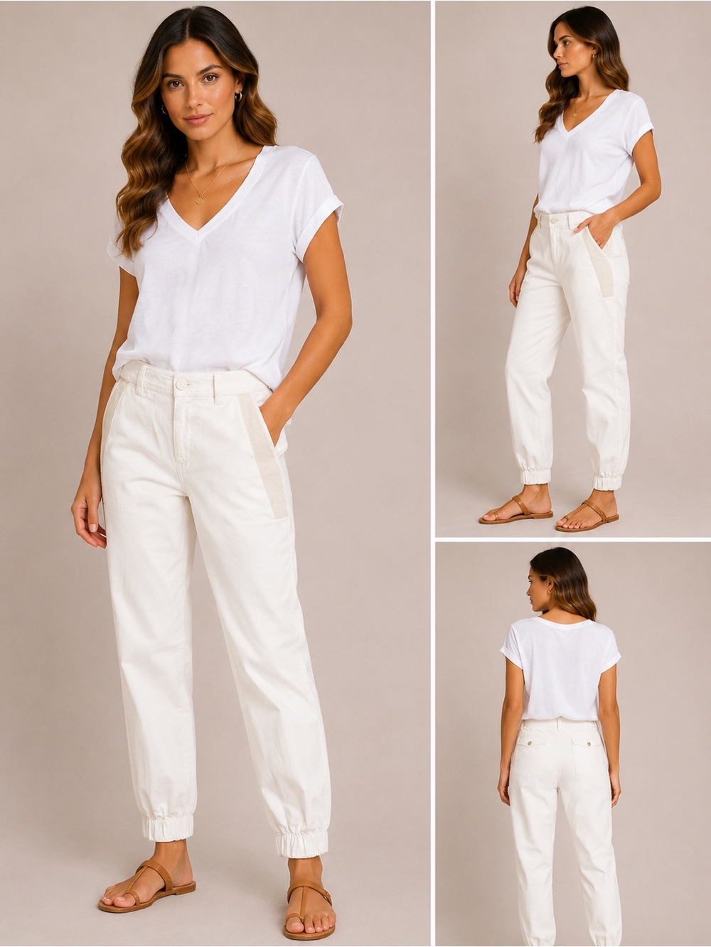 Anthropologie Off-White Jogger Pants